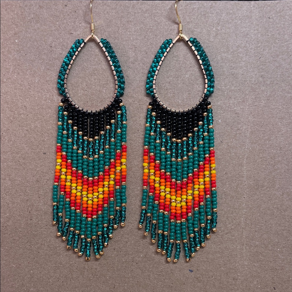 Colorful Beaded Dangle Earrings